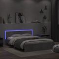 vidaXL Posteľný rám s čelom a LED betónovo sivý 150x200 cm