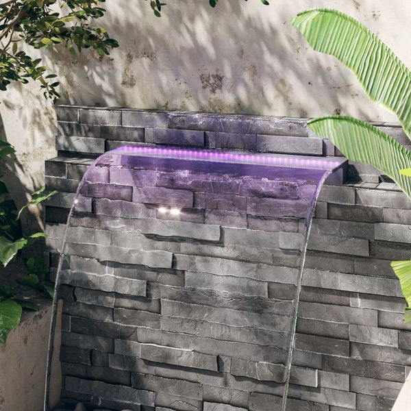 vidaXL Vodopádový prepad s RGB LED diódami akryl 108 cm