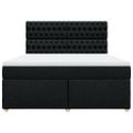 vidaXL Posteľný rám boxspring s matracom čierny 180x200 cm látka