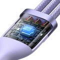 USB kábel 3v1 Baseus Flash Series 2, USB-C + micro USB + Lightning, 100 W, 1,5 m (fialový)