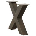 vidaXL Nohy konferenčného stolíka v tvare X, 2 ks, prírodná oceľ, 50 x (42-43) cm, oceľ