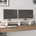 vidaXL Stojan na monitor biely 100x27x15 cm masívna borovica