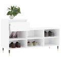 vidaXL Botník lesklý biely 102x36x60 cm spracované drevo