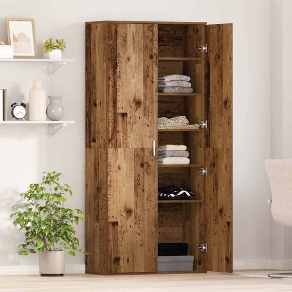 vidaXL Vysoká skriňa Staré drevo 80 x 35 x 180 cm Kompozitné drevo