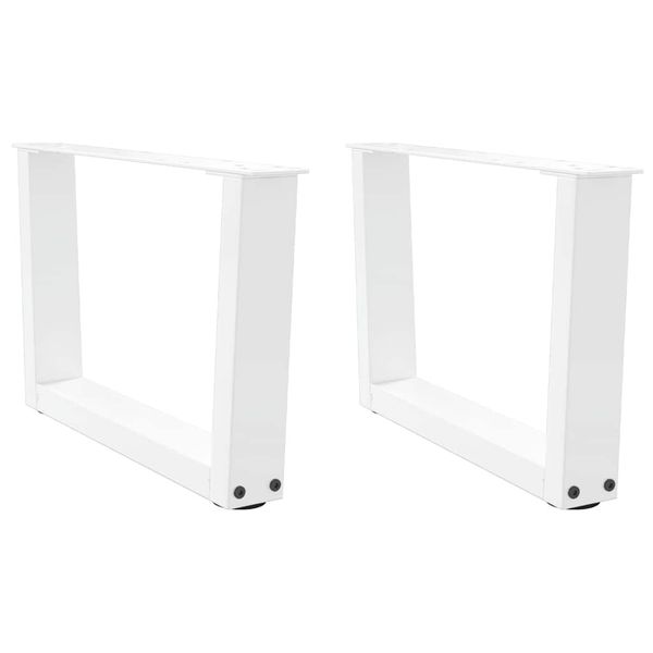 vidaXL Nohy konferenčného stolíka v tvare V, 2 ks, biele, 60 x (30-31,3) cm, oceľové