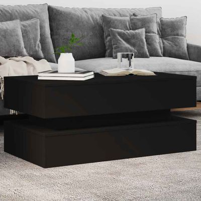 vidaXL Konferenčný stolík s LED svetlami čierny 90x50x40 cm