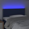 vidaXL Čelo postele s LED modré 90x5x78/88 cm látka
