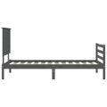 vidaXL Rám postele s čelom sivý 100x200 cm masívne drevo