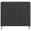 vidaXL Servírovacia skriňa Čierna 89 x 34,5 x 80 cm Kompozitné drevo
