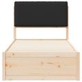 vidaXL Rám postele s čalúneným čelom Čierna 100 x 200 cm