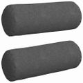 vidaXL Podložkové vankúše 2 pcs Tmavo šedá Ø 25 x 70 cm