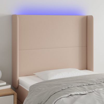 VidaXL Čelo postele kapučínové 103x16x118/128 cm umelá koža