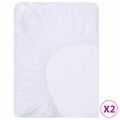 vidaXL Napínacie vodeodolné prestieradlá 2 ks bavlna 200x200 cm biele