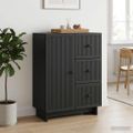 vidaXL Servírovacia skriňa Čierna 66 x 34,5 x 90 cm Kompozitné drevo