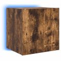 vidaXL TV nástenné skrinky s LED svetlami 2 ks dymový dub 40,5x35x40cm
