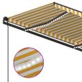 vidaXL Ručne zaťahovacia markíza s LED 4,5x3,5 m žlto-biela