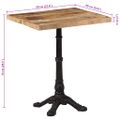 vidaXL Bistro stolík 60x60x77 cm surové mangovníkové drevo