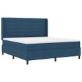 vidaXL Posteľ s pružinovým rámom s vankúšom Modrá 200 x 180 cm látka