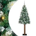 vidaXL Úzky vianočný stromček s 300 LED-i so stojanom Zelená 210 cm
