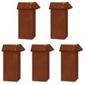vidaXL Slimákové zábrany 16 ks 100 x 3,5 x 25 cm Hrdzavý