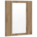 vidaXL LED zrkadlová skrinka dub artisan 40x12x45 cm kompozitné drevo