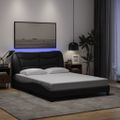 vidaXL Rám postele s LED bez matraca Hvar čierna 120x200 cm látka