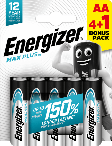 Energizer Max Plus AA alkalické batérie 4+1 5ks E303322800