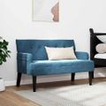 vidaXL Chesterfield lavica Modrá 112 x 65,5 x 75 cm Zamat