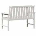 vidaXL Záhradná lavička Biela 120 x 59 x 88 cm HDPE