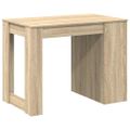 vidaXL Stolík so zásuvkou a policou čierny dub sonoma 102x62x77,5 cm