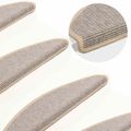 vidaXL Schodové rohože 15 ks 65x21x4 cm strieborné polkruhové veľké
