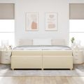 vidaXL Rám postele s matracmi Krémová 200 x 200 cm látka