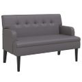 vidaXL Lavička s operadlom sivá 112x65,5x75 cm umelá koža