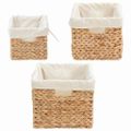 vidaXL Úložné košíky 3 ks Vodný hyacint 35 x 30 x 25 cm Prírodná