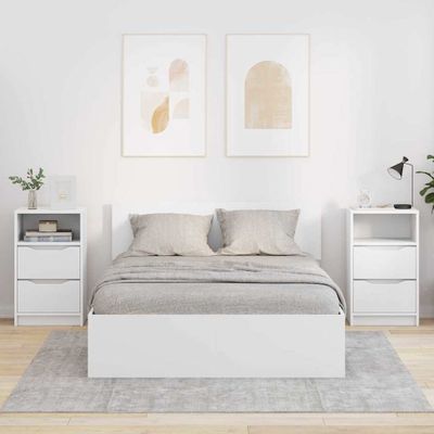 vidaXL Nočné stolíky 2 pcs Biela 40 x 30 x 467 cm Kompozitné drevo