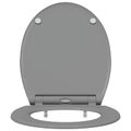 vidaXL WC sedadlo Sivá 45,5 x 37,5 x 3,8 cm Duroplast