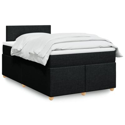 vidaXL Boxspring posteľ s matracom čierna 120x190 cm látka