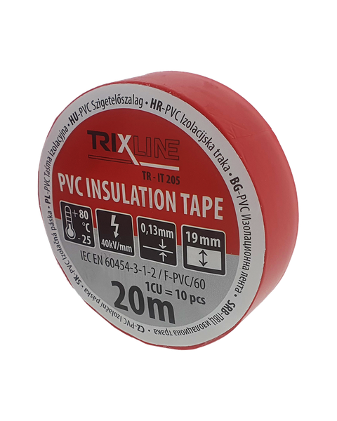 PVC izolačná páska TR-IT 205 20m, 0,13mm červená TRIXLINE