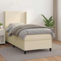 vidaXL Boxspring posteľ s matracom krémová 100x200 cm umelá koža