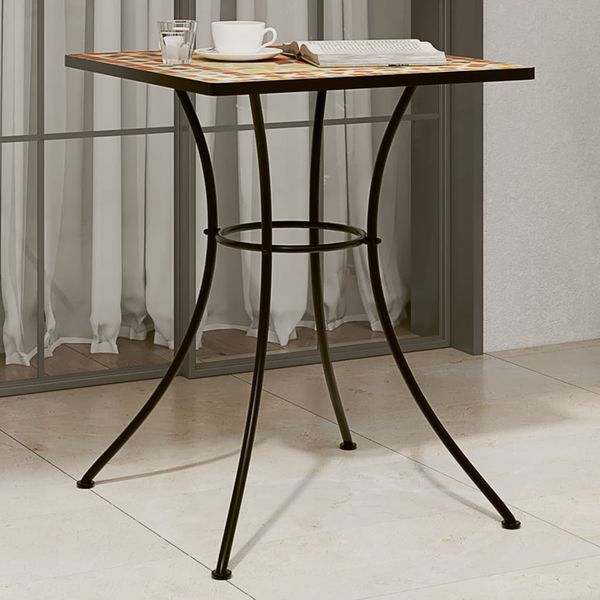 vidaXL Mozaikový bistro stolík tehlová farba 60x60x74 cm keramika