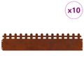 vidaXL Obrubníky trávnika 10 ks 103 x 0,05 x 22 cm Hrdzavý