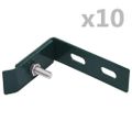 vidaXL Nástenný konektor 10 sád zelený