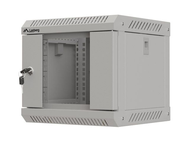 LANBERG RACKOVÁ SKRIŇA 10'' NÁSTENNÁ 4U/300X300 (FLAT PACK) S PRESKLENÝMI DVERAMI ŠEDÁ
