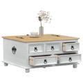vidaXL storage box Biela 90 x 78 x 45 cm Masívne borovicové drevo