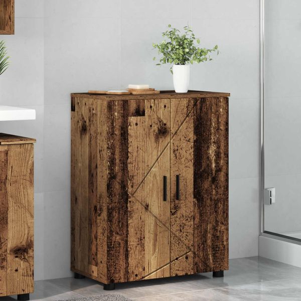 vidaXL Kúpeľňová skriňa s úložiskom Staré drevo 60 x 35 x 80 cm