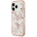 Puzdro Guess Magsafe PC TPU puzdro so vzorom džungle, potlačeným logom, trojuholníkom a kovovým rámom fotoaparátu pre iPhone 17 Pro Max ružový