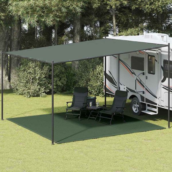 vidaXL Koberec do stanu 400x400 cm tmavozelený HDPE
