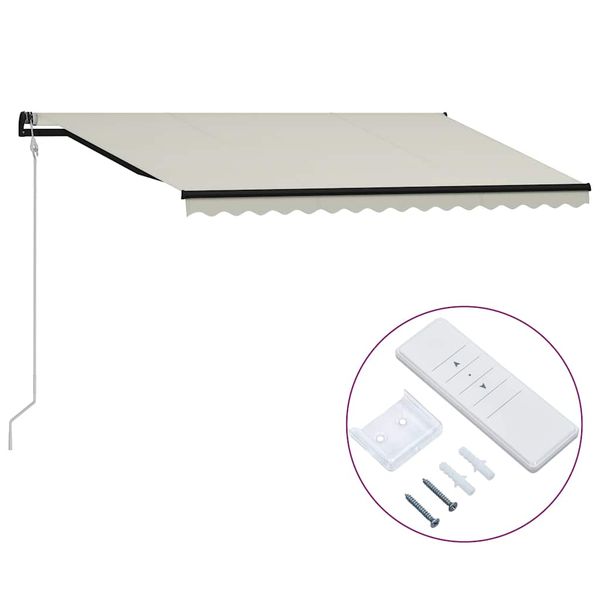 vidaXL Automaticky zaťahovacia markíza 400x300 cm krémová