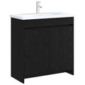 vidaXL Skriňa pod umývadlo do kúpeľne Čierny dub 78,5 x 37,5 x 81 cm