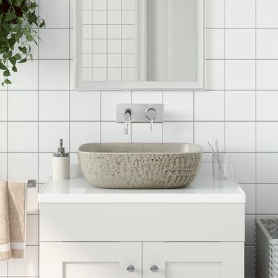 vidaXL Umývadlo na dosku sivé obdĺžnikové 48x37,5x13,5 cm keramické